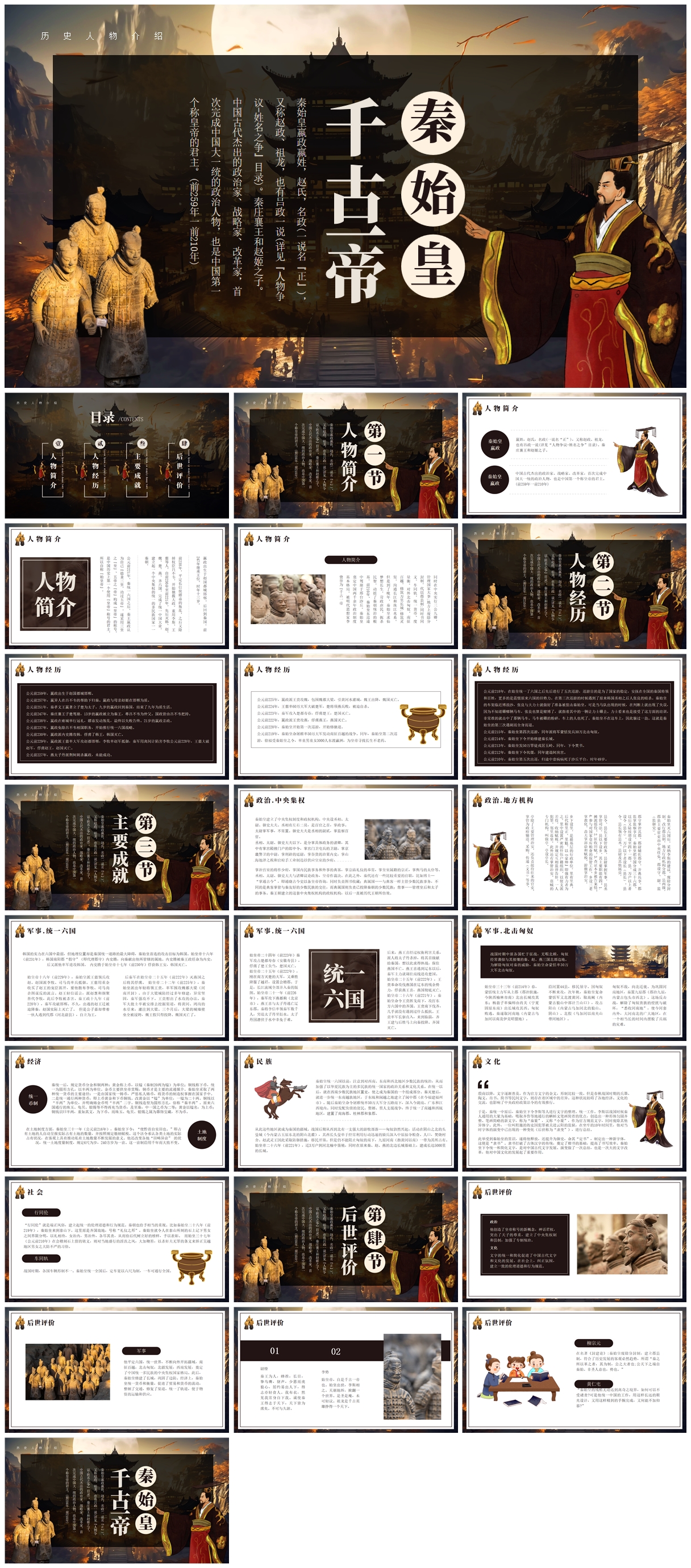 秦始皇中国古代历史人物介绍PPT素材
