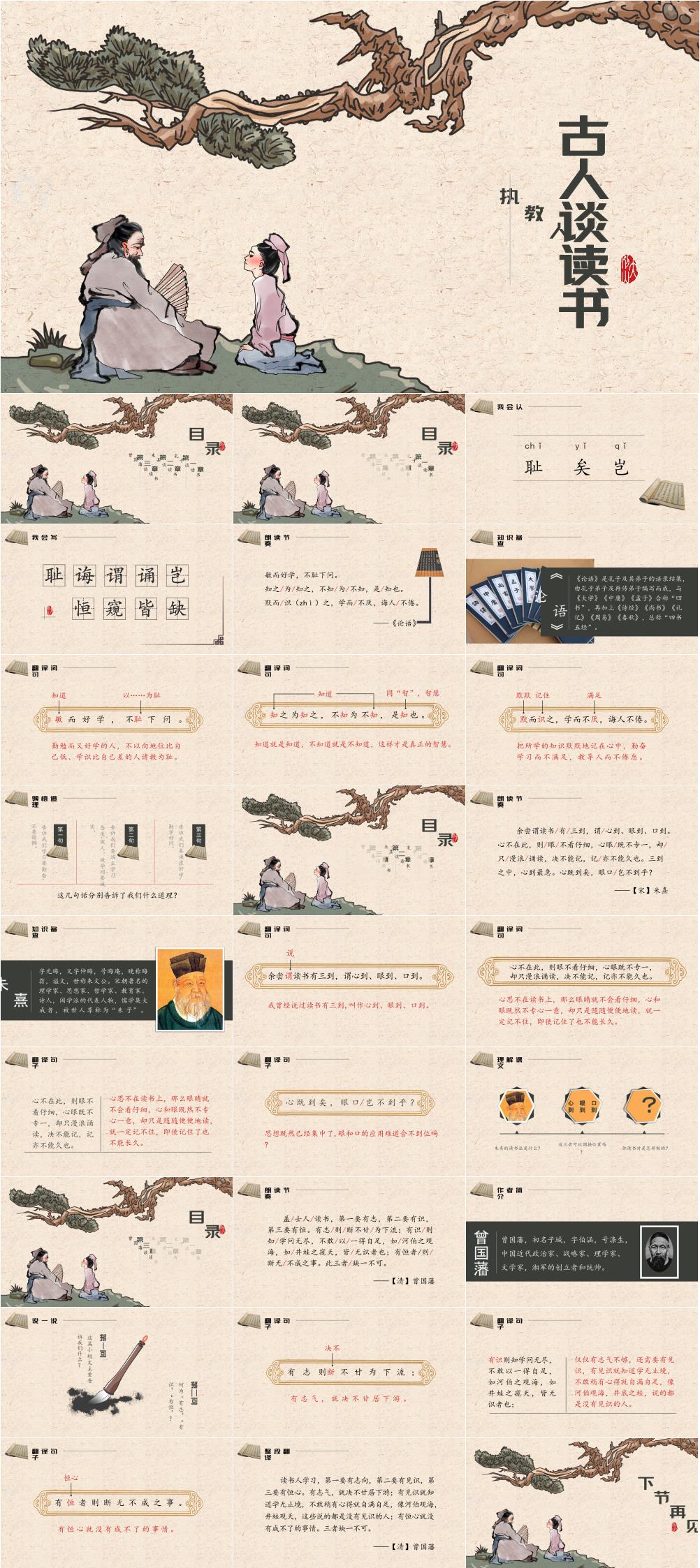 文言文阅读赏析古人谈读书素材