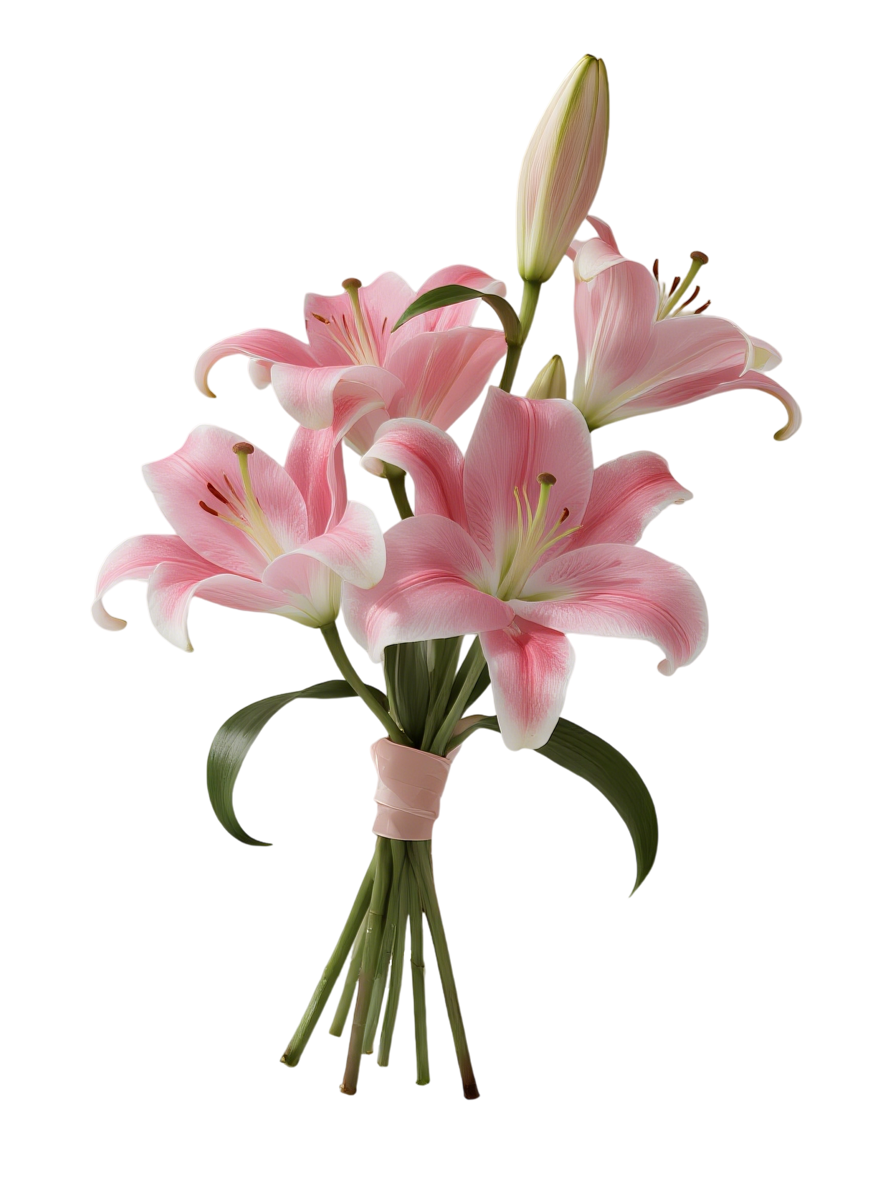 百合5粉色系花元素素材