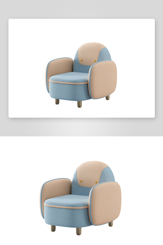 现代风沙发椅单人模型-众图网