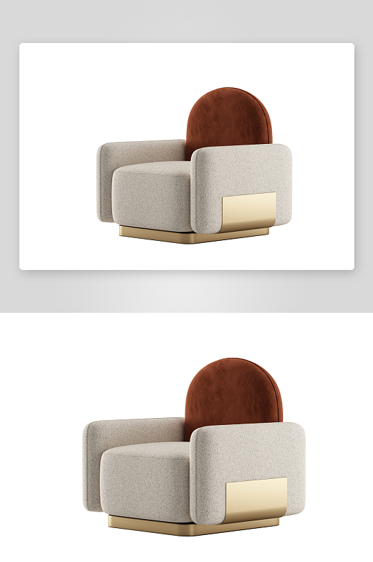 现代风沙发椅单人模型-众图网