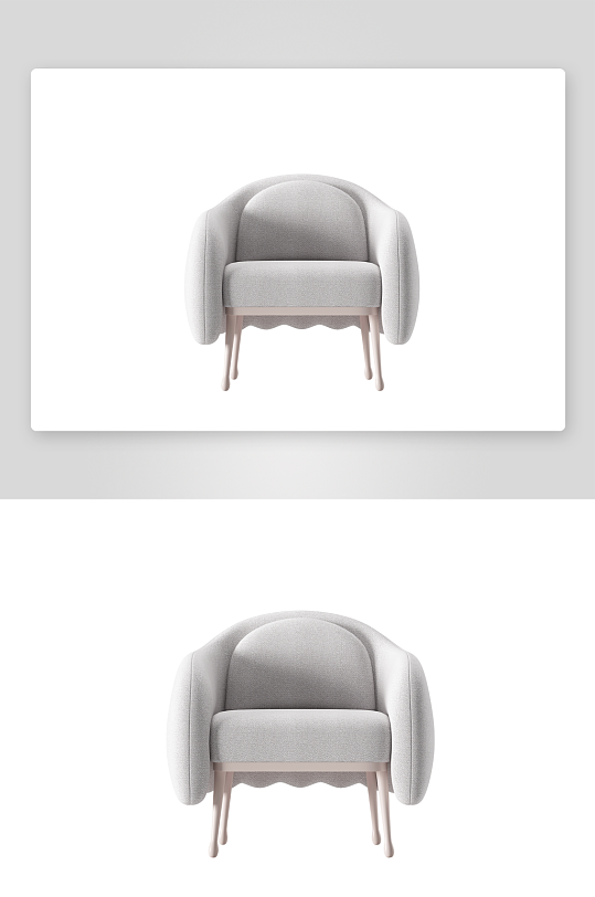 现代风沙发椅单人模型白色卡-众图网