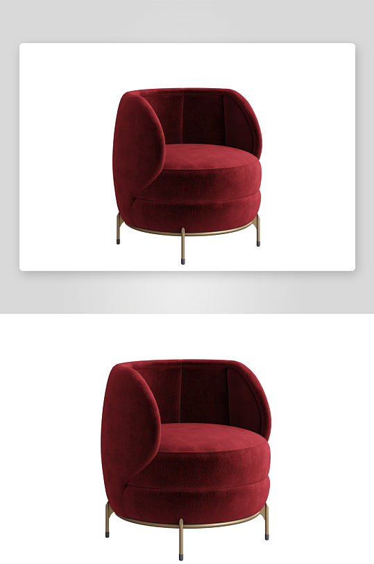 现代风沙发椅单人模型红色大气-众图网