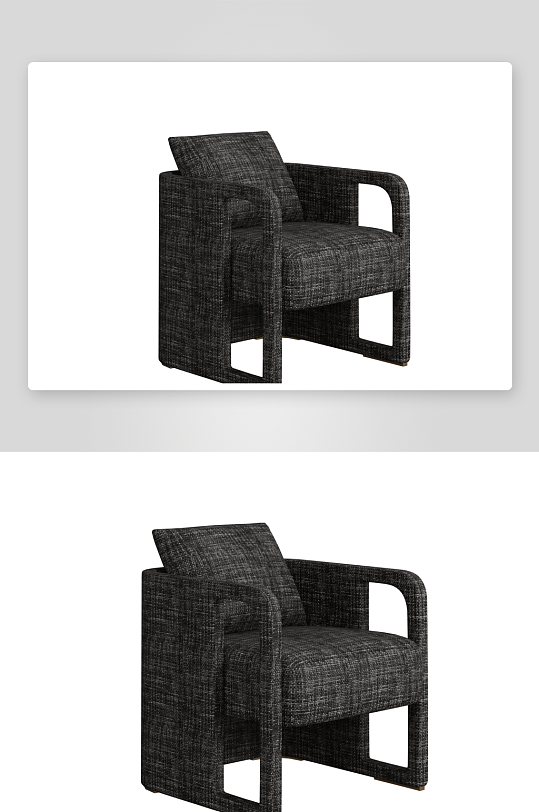 现代风沙发椅单人模型黑色大气-众图网