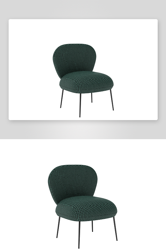 深绿色现代风沙发椅单人模型-众图网