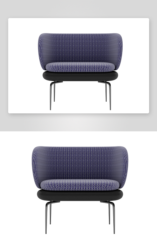 紫色现代风沙发椅单人模型-众图网