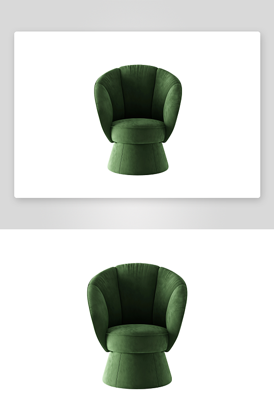 沙发椅单人模型圆形绿色-众图网