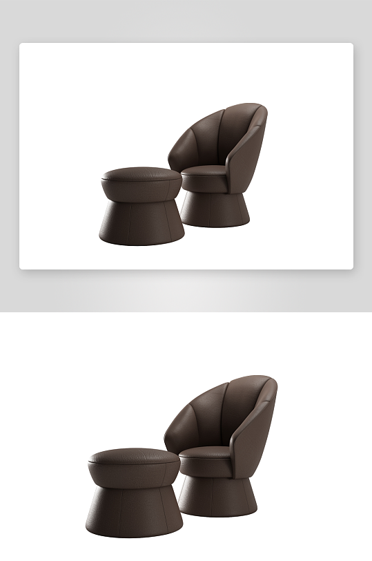 沙发椅单人模型圆形咖啡-众图网