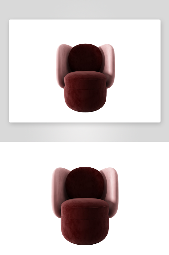 沙发椅单人模型深红色-众图网