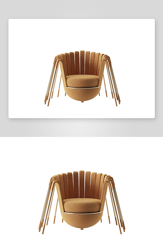 沙发椅单人模型支柱型-众图网