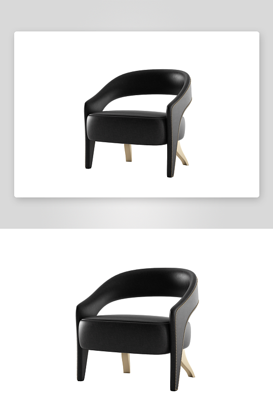 沙发椅单人模型黑色简约-众图网