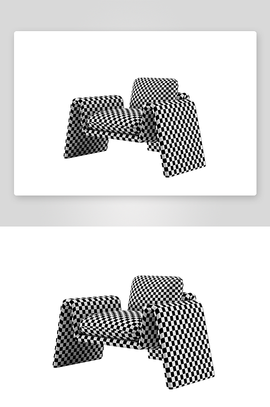 沙发椅单人模型格子-众图网