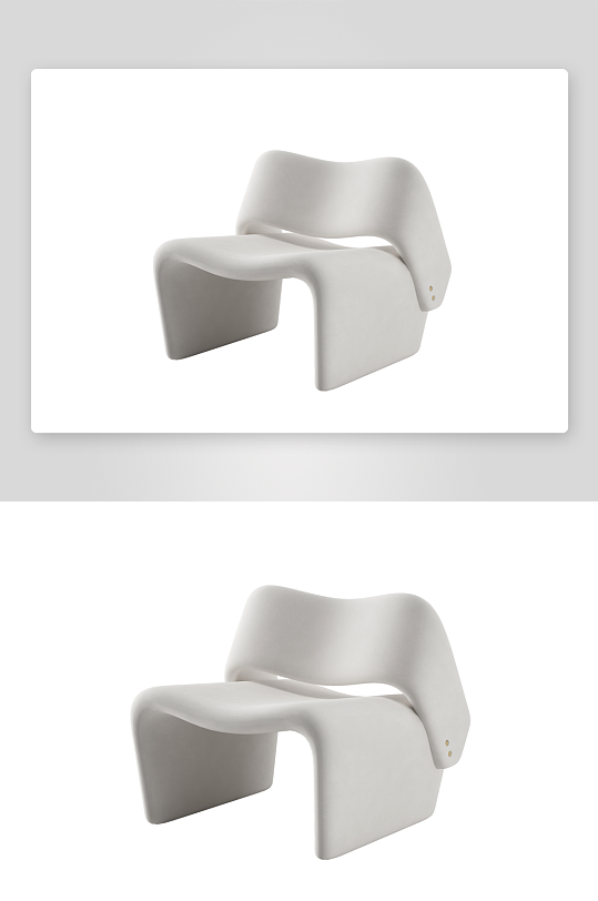 现代风沙发椅单人模型银色-众图网