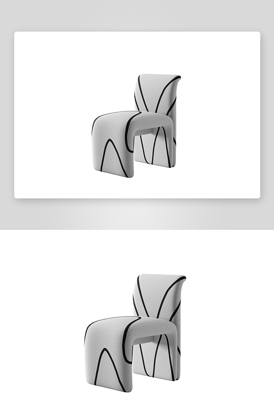 沙发椅单人模型灰色-众图网