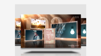 玻璃切割复古历史图文宣传片AE模版-众图网