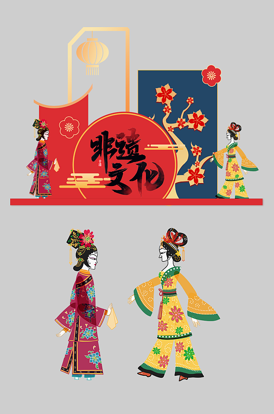 皮影传统非遗文化活动美陈-众图网