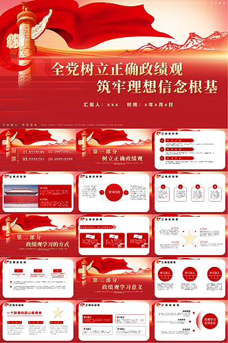 全党树立正确政绩观党政PPT