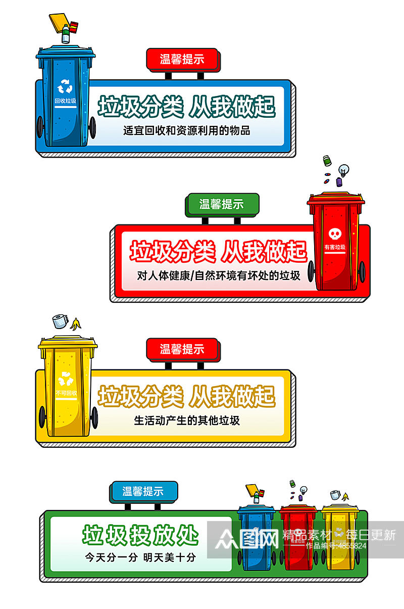 垃圾分类导视标识牌提示牌提示牌图素材