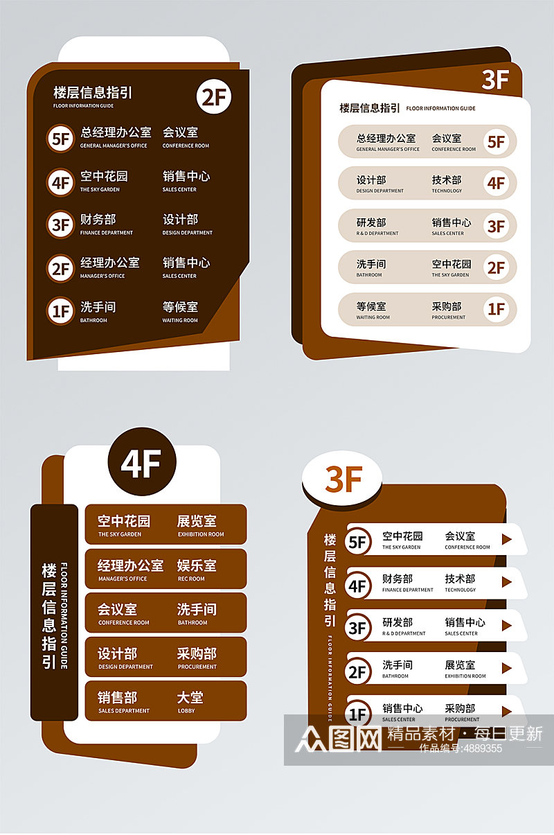 创意企业楼层索引导视牌设计素材