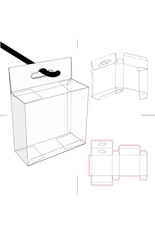 长方形包装盒展开图模切刀模刀线模板