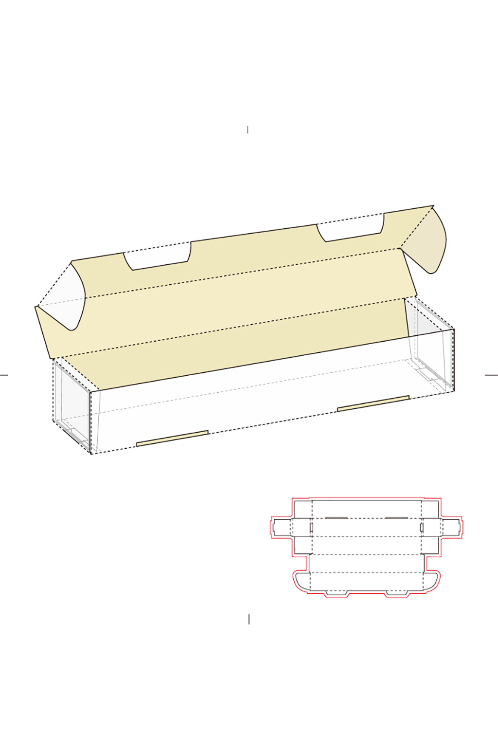 ai包装盒刀版图设计盒型展开图模切刀模刀线模板
