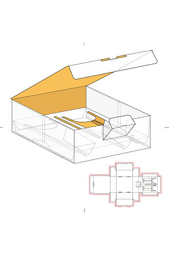 包装盒设计盒型展开图模切刀模刀线模板