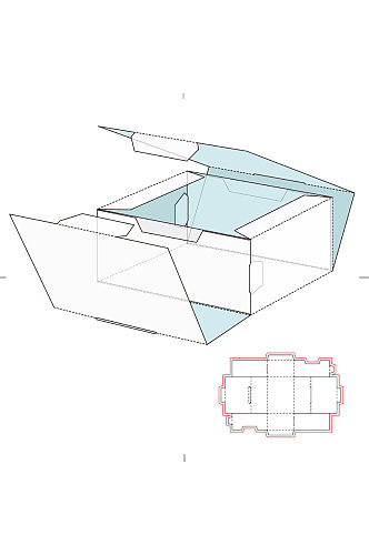 礼物包装袋展开图模切刀模刀线模板
