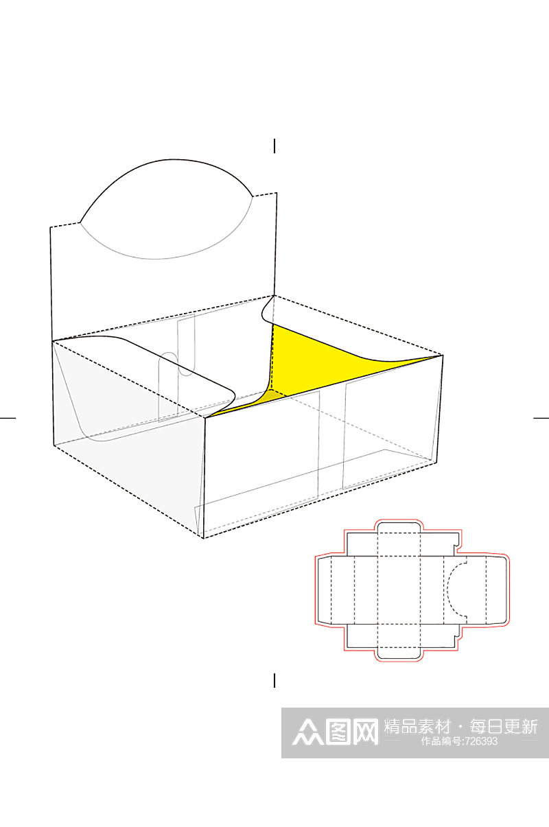 包装盒设计盒型展开图模切刀模刀线模板素材