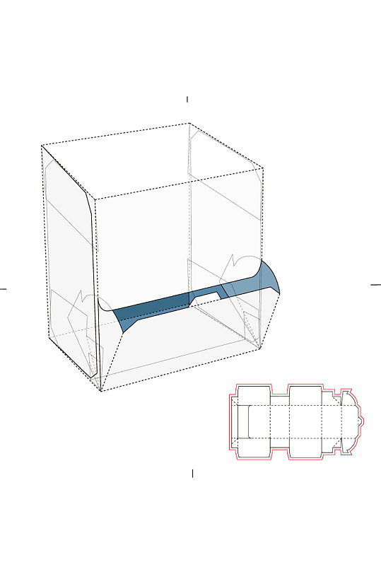 包装盒刀版图设计盒型展开图模切刀模刀线模板