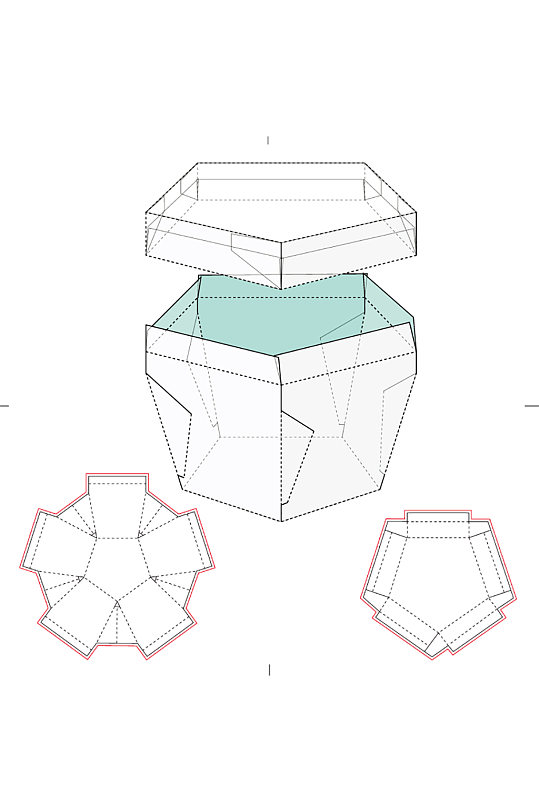 包装盒设计盒型展开图模切刀模刀线模板