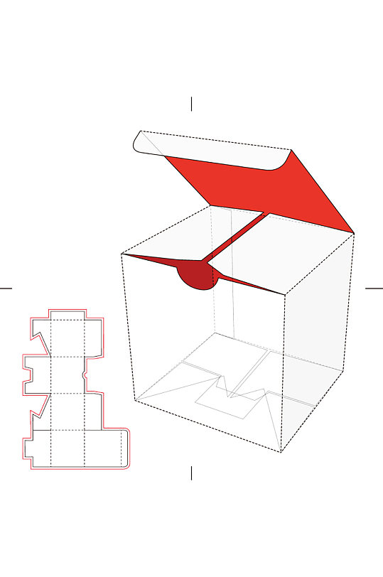 ai包装盒刀版图设计盒型展开图模切刀模刀线模板