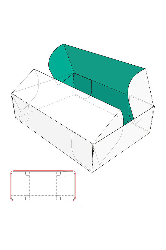 ai包装盒刀版图设计盒型展开图模切刀模刀线模板
