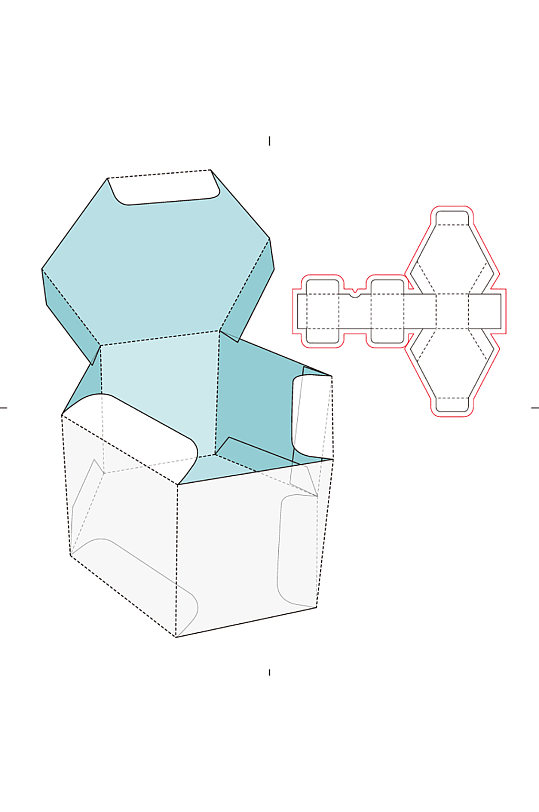 ai包装盒刀版图设计盒型展开图模切刀模刀线模板