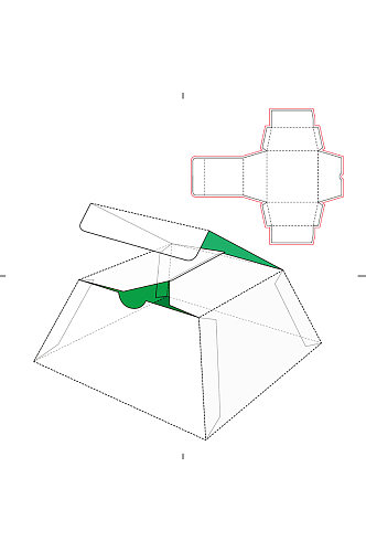 ai包装盒刀版图设计盒型展开图模切刀模刀线模板