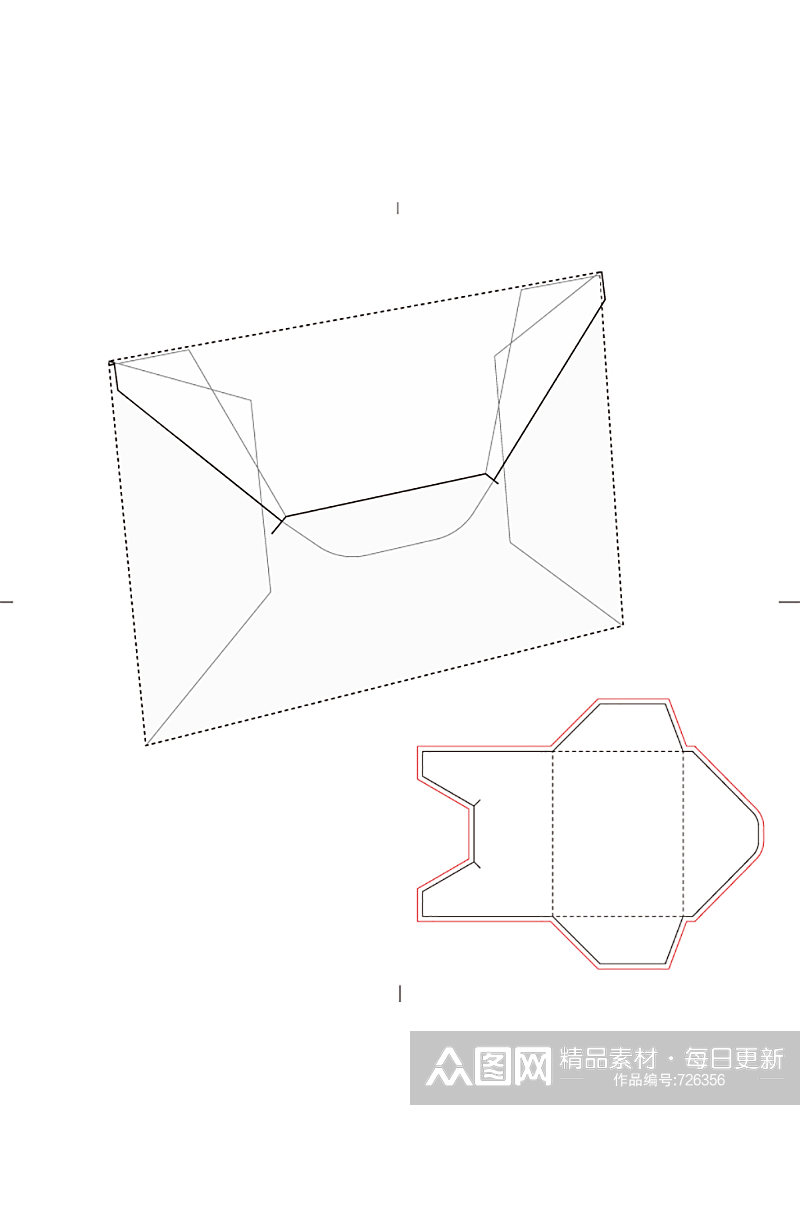 包装盒刀版图设计盒型展开图模切刀模刀线模板素材