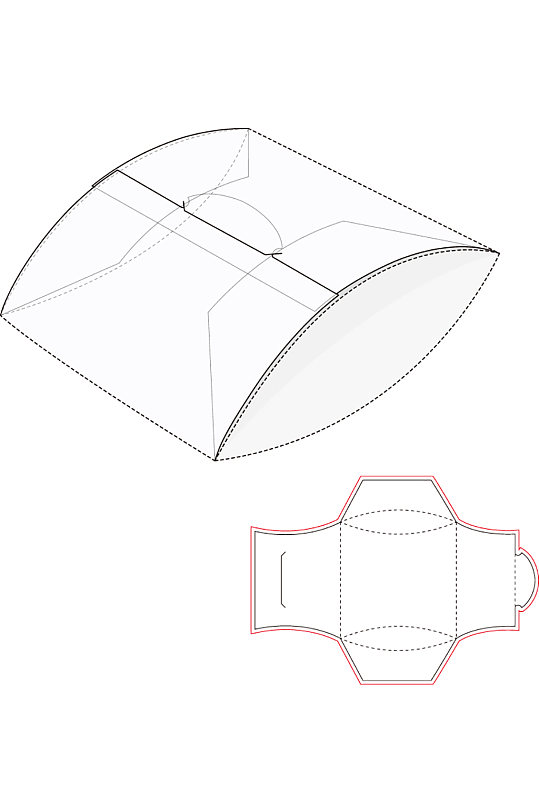 礼物包装袋展开图模切刀模刀线模板