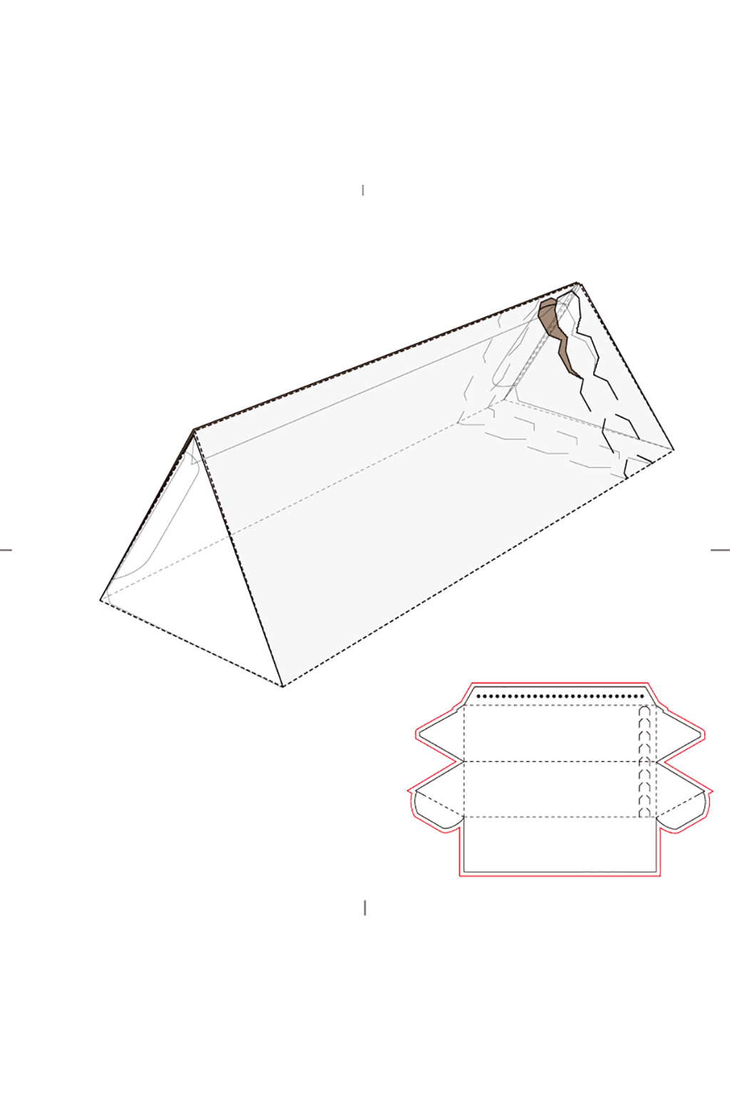 三角形盒子刀版图图片