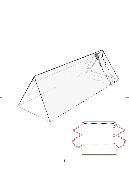 三角形包装盒设计图片展开图
