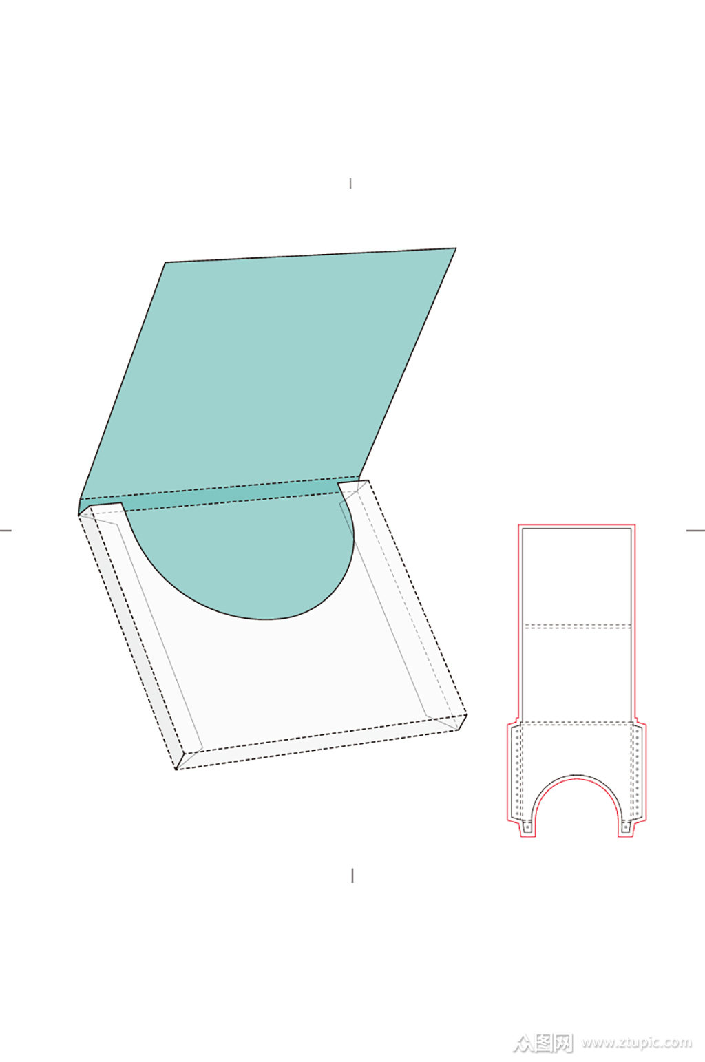 ai包装盒刀版图设计盒型展开图模切刀模刀线模板