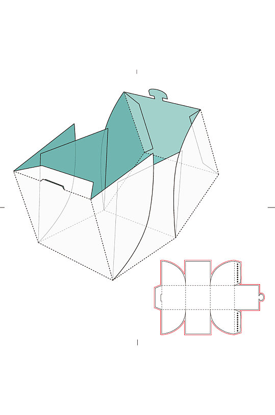 ai包装盒刀版图设计盒型展开图模切刀模刀线模板