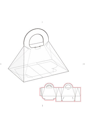 模切刀模刀线模板手提袋设计展开图