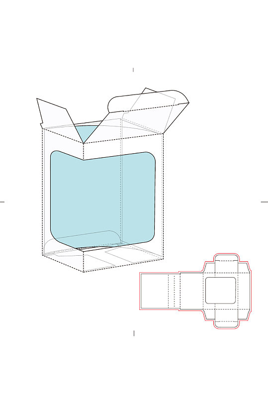 ai包装盒刀版图设计盒型展开图模切刀模刀线模板