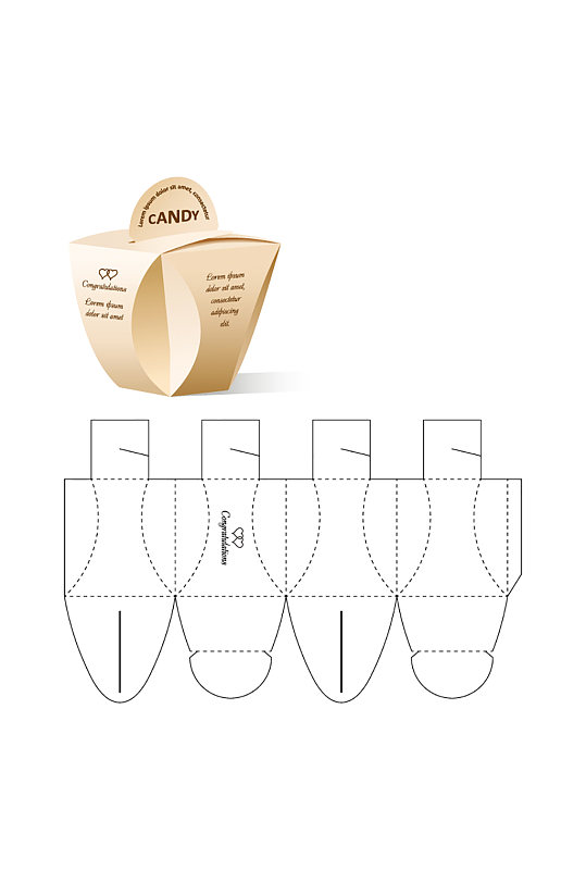 ai包装盒刀版图设计盒型展开图模切刀模刀线模板