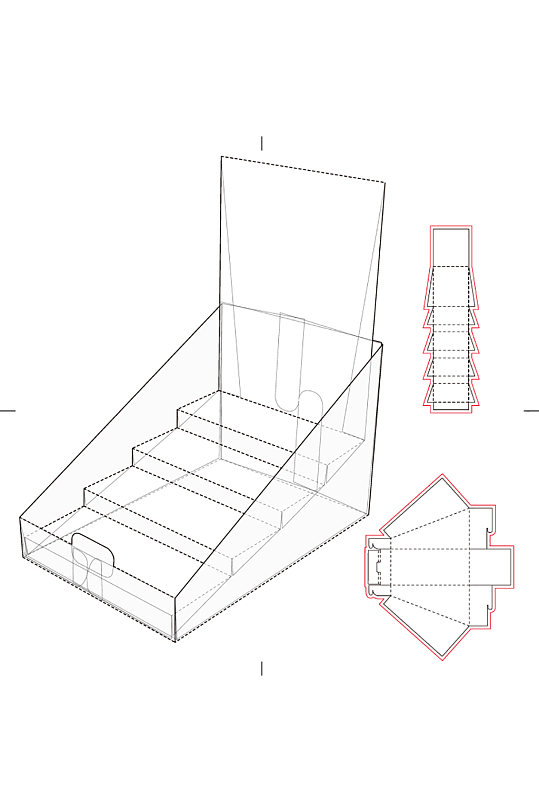 模切刀模刀线模板盒型平面展开图设计模板