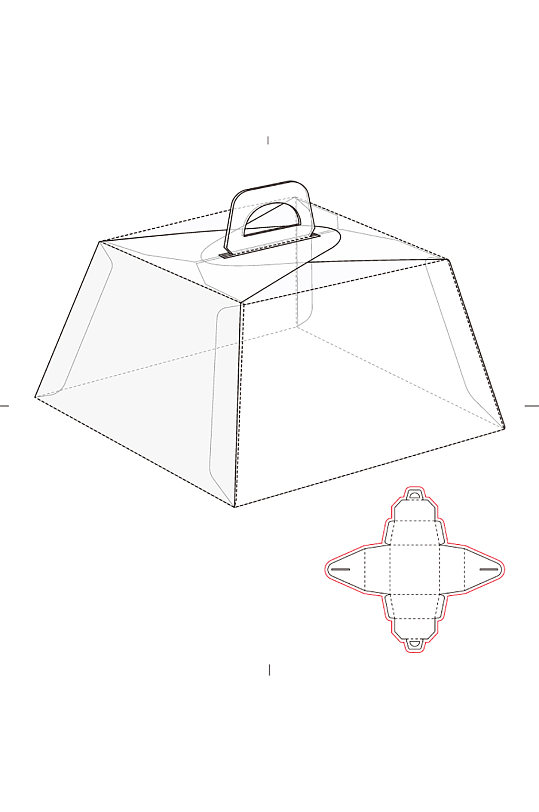 ai包装盒刀版图设计盒型展开图模切刀模刀线模板