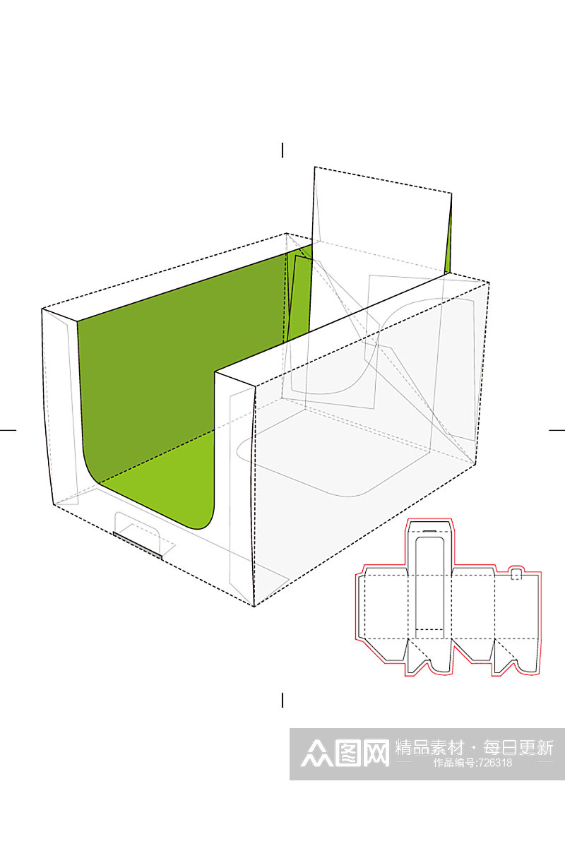 包装盒设计盒型展开图模切刀模刀线模板素材