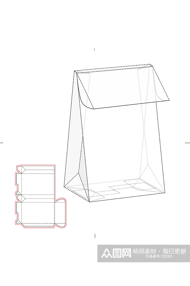ai包装盒刀版图设计盒型展开图模切刀模刀线模板素材