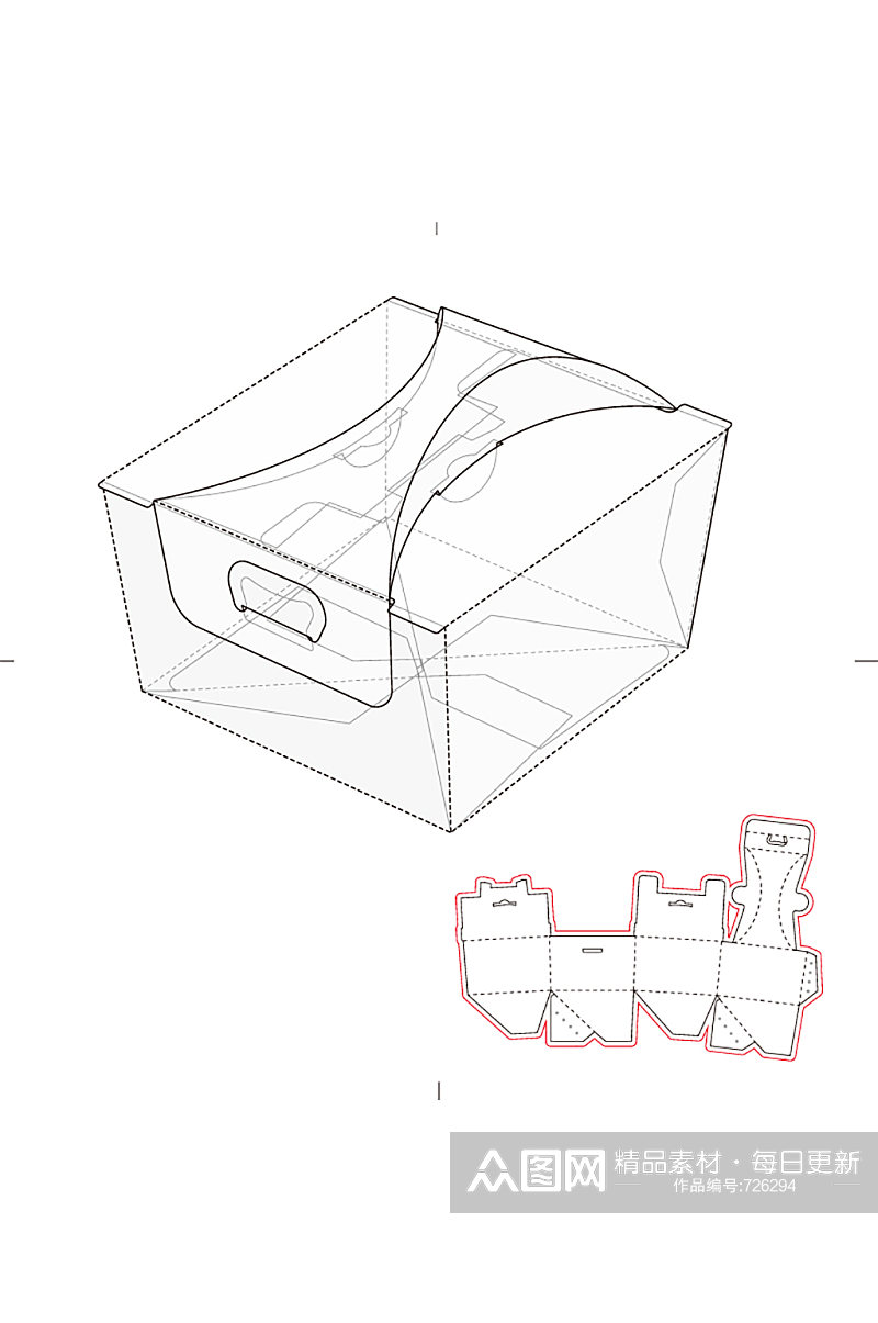包装盒设计盒型展开图模切刀模刀线模板素材
