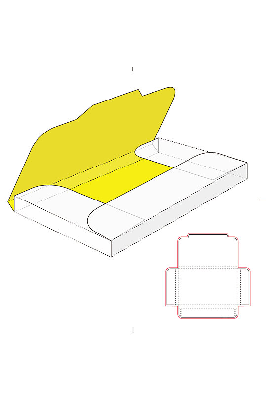 ai包装盒刀版图设计盒型展开图模切刀模刀线模板