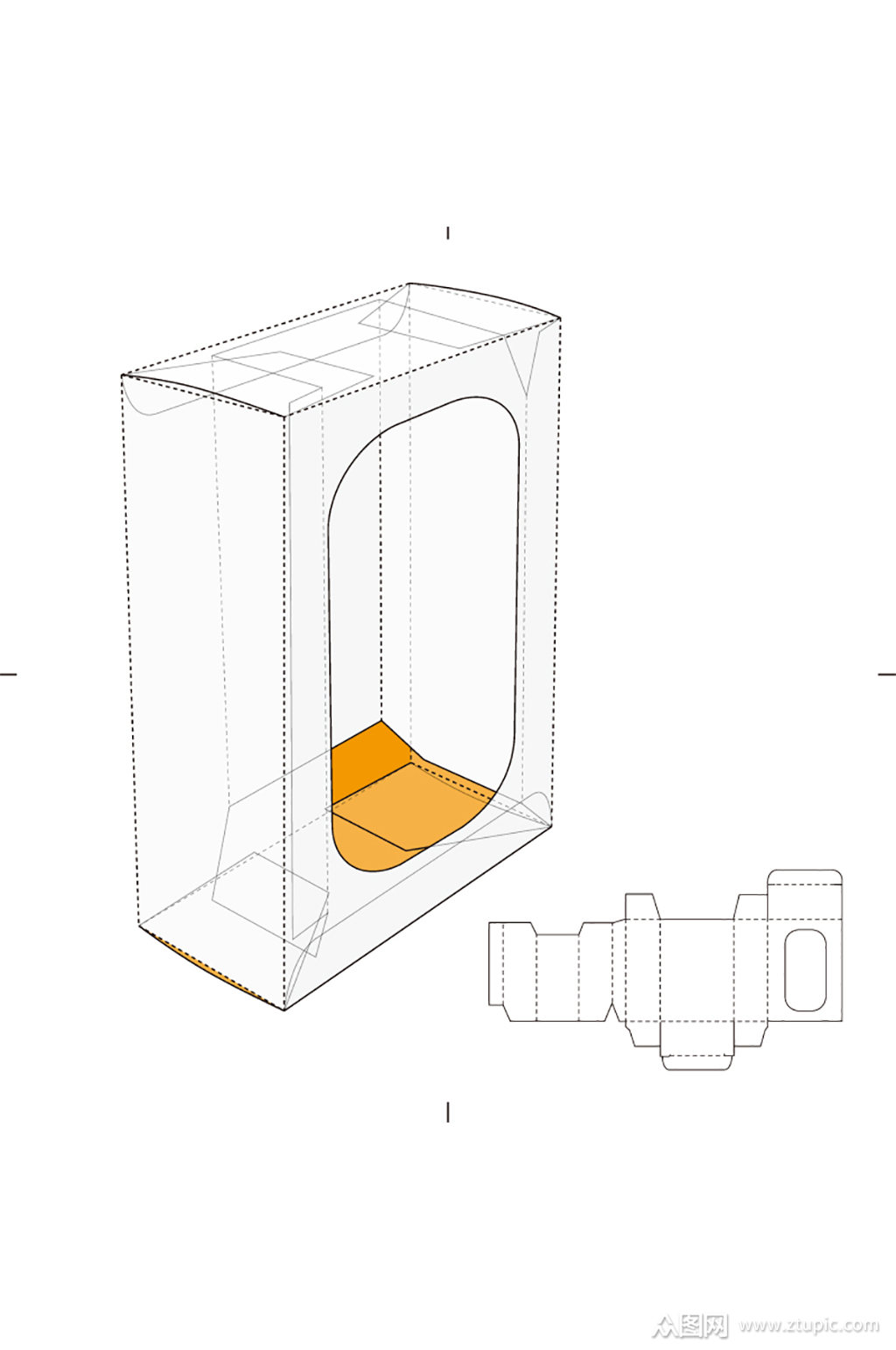 ai包装盒刀版图设计盒型展开图模切刀模刀线模板